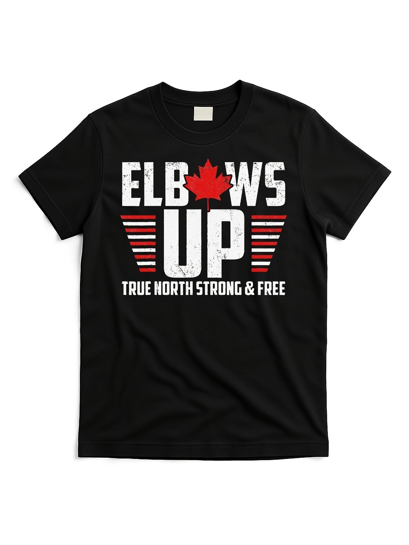 Elbows up Canada Funny True North Strong Free Proud T Shirt Same Style for Men and Women 2026 Summer Short-sleeved Printed T-shirt 180G