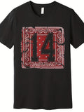 Men'S Casual T-Shirt in Red Paisley Print - Featuring a Loose Fit, Breathable Fabric, Round Neck, And Short Sleeves, Perfect for Summer Outings. It'S Machine Washable And Combines Style with Comfort. This Trendy Design Is Available for Both Men And