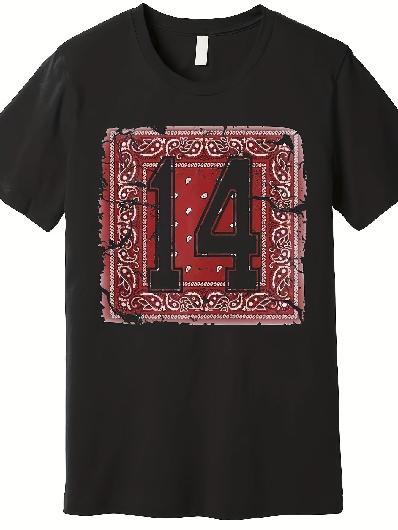 Men'S Casual T-Shirt in Red Paisley Print - Featuring a Loose Fit, Breathable Fabric, Round Neck, And Short Sleeves, Perfect for Summer Outings. It'S Machine Washable And Combines Style with Comfort. This Trendy Design Is Available for Both Men And