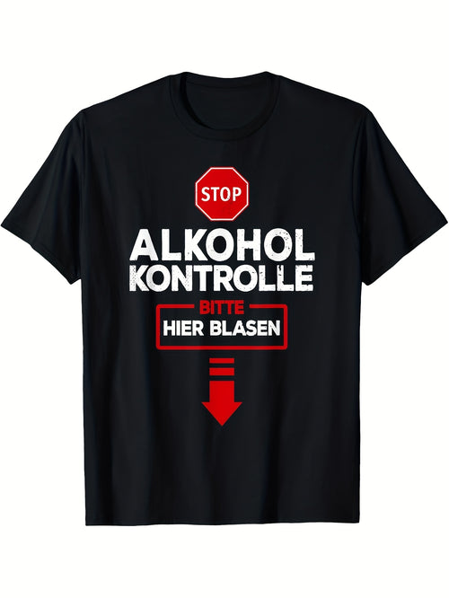 Alcohol Test Please Blow I Funny Alcohol Test T-Shirt Funny Men's T-Shirt Vintage Men's T-Shirt Men's Summer Casual T-Shirts Party Costumes Carnival T-shirt Same Style for Men and Women 2026 Summer Short-sleeved Printed T-shirt 180G