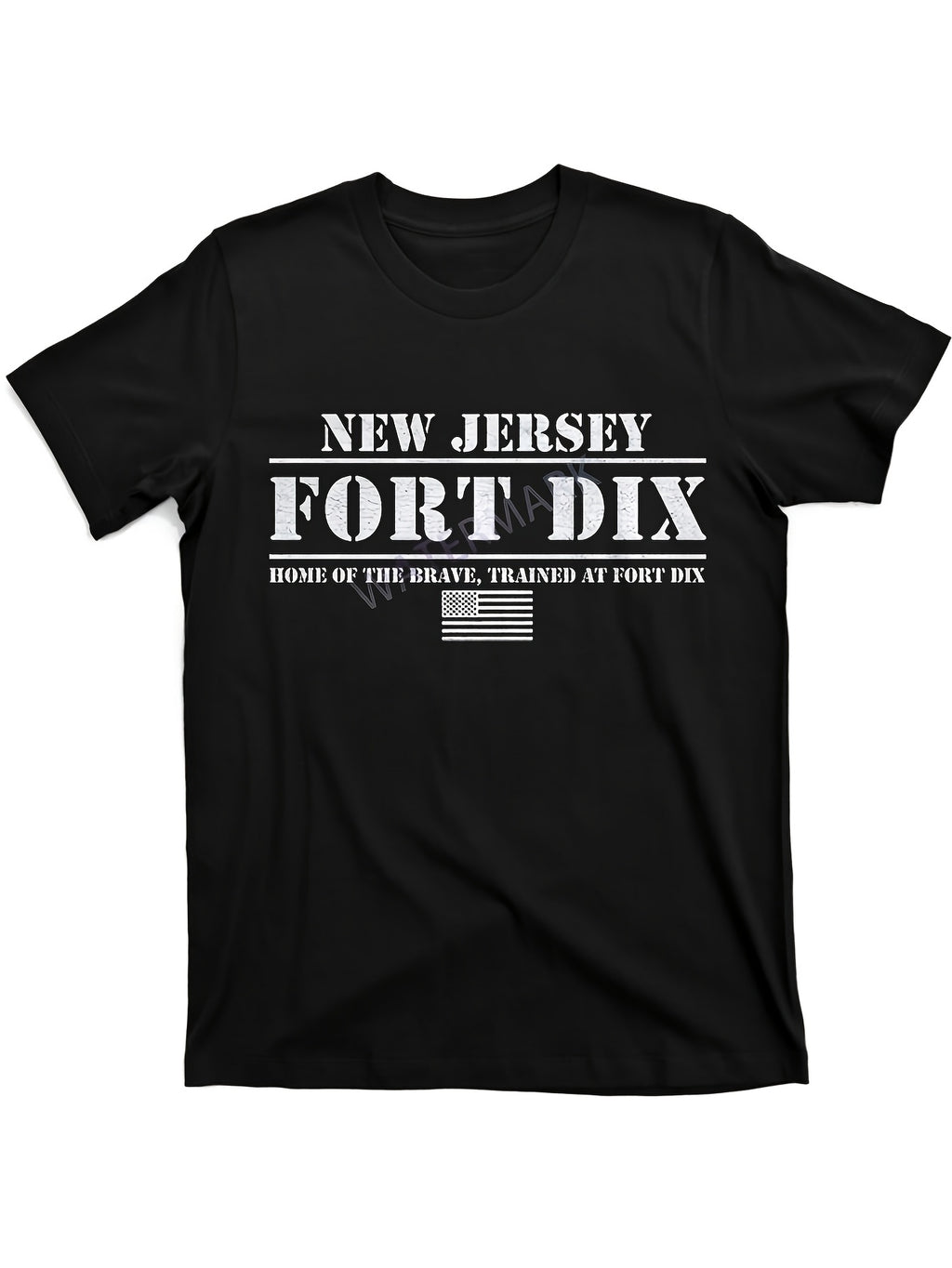 Fort Dix in New Jersey, Known As The Home of The Brave, Offers a Flag Print Design. This Summer 2026 Short-Sleeved T-Shirt Is Available in a Similar Style for Both Men And Women, Made from 180G Fabric
