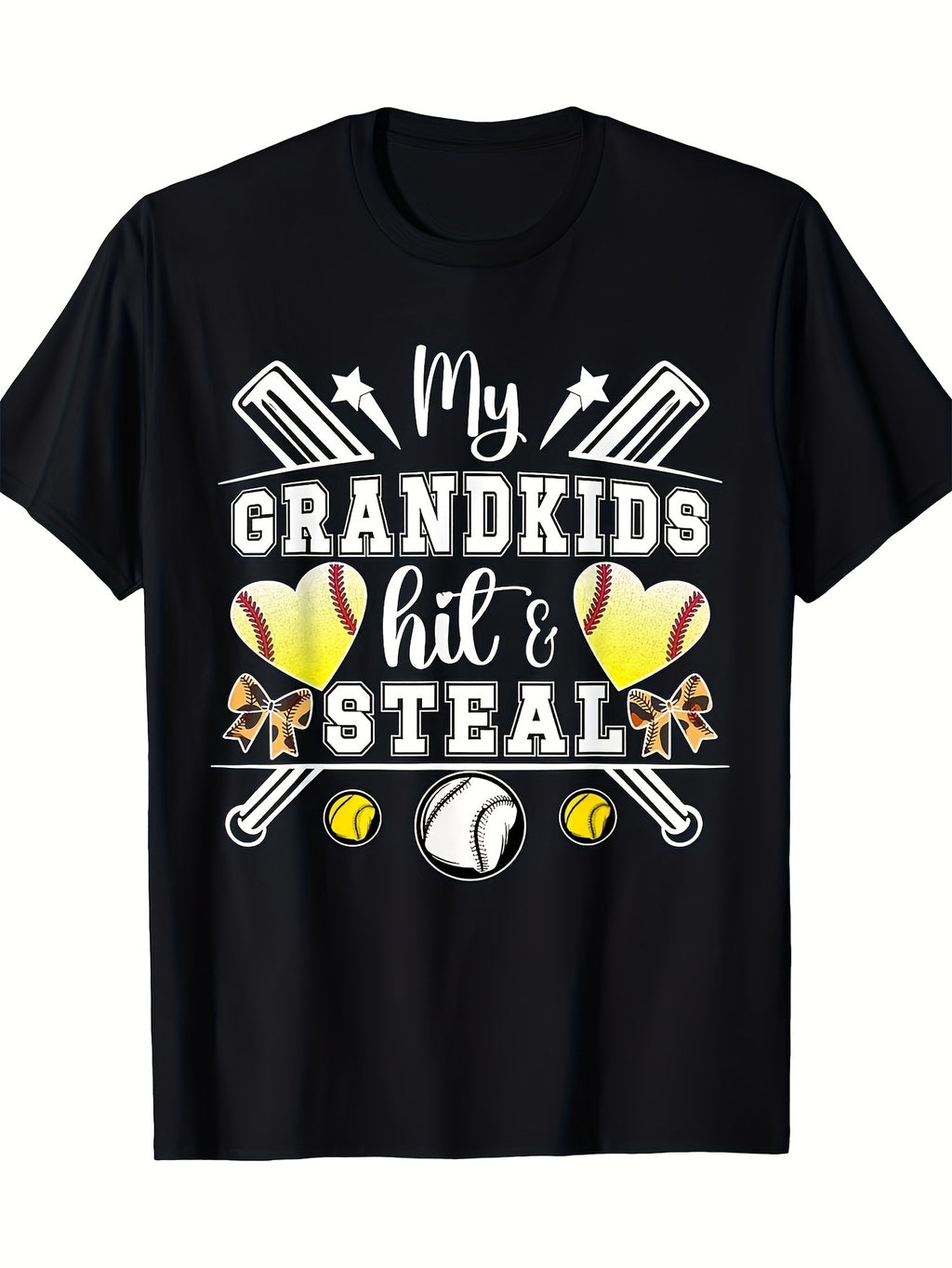 Casual Men'S T-Shirt for Baseball and Softball | Suitable for Spring and Summer, Same Style for Men and Women, 2026 Summer Short-Sleeved Printed T-Shirt, 180G, Vintage Style, Crew Neck, Pullover, Slight Stretch Fabric, Regular Fit
