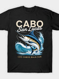 Cabo San Lucas Los Cabos Baja California Sur Marlin Tourist T-Shirt Same Style for Men and Women 2026 Summer Short-sleeved Printed T-shirt 180G
