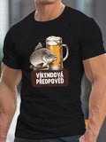 Humorous Czech Graphic T-Shirt for Men Featuring Fishing And Beer - Lightweight Black Crew Neck Tee with a Fun Fishing Design, Perfect for Outdoor Activities in Spring, Summer, And Fall. Unisex Style for Both Men And Women