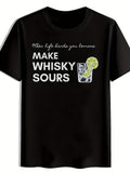 Black Background with White Handwritten Text Print T-shirt Summer Versatile Sporty Trendy Round-neck Short-sleeve Casual Top for Men Same Style for Men and Women 2026 Summer Short-sleeved Printed T-shirt 180G