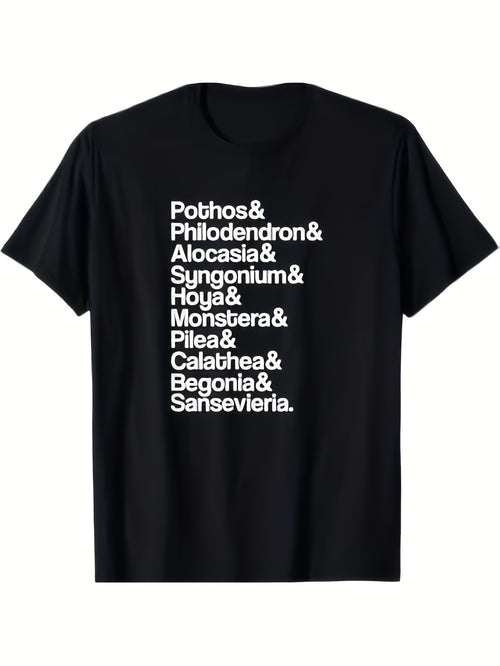 100% Houseplant T-Shirt with Pothos, Hoya, Monstera, Pilea, Philodendron, Alocasia Prints | Ideal for Men, Women, Family, Friends | Perfect for Thanksgiving, Christmas, New Year Gifts | Sizes S | Vintage Style, Crew Neck, Regular Fit, Short Sleeves