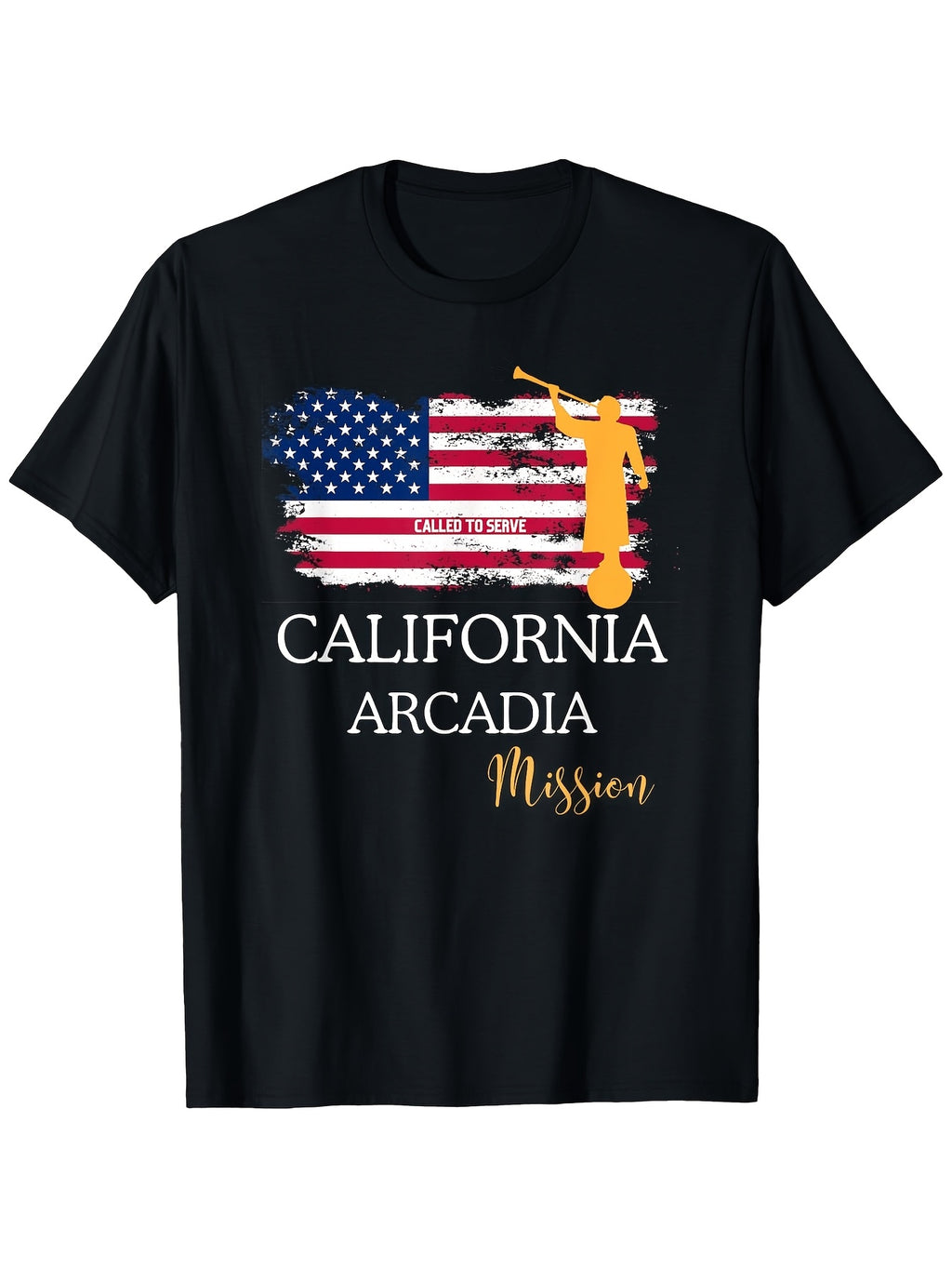 California Arcadia Mormon LDS Mission Missionary Missionary T Shirt Casual T Shirt 180g Fabric Weight100% Pure Round Neck Men's T Shirt Missionary Gift Same Style for Men and Women 2026 Summer Short-sleeved Printed T-shirt 180G