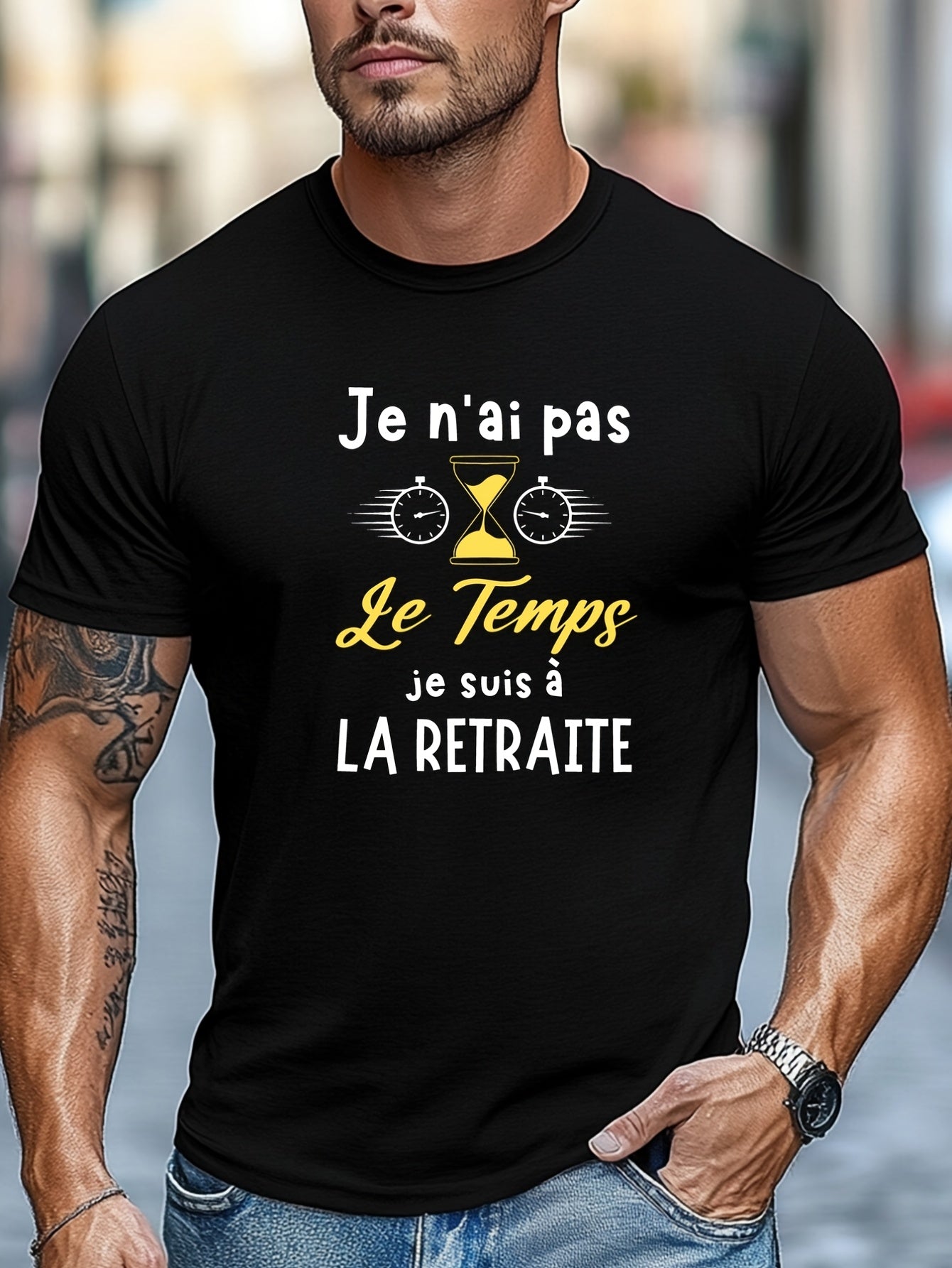 Humorous Retirement T-Shirt for Men - "I'M Retired, I Don'T Have Time" in Mustard Yellow - Lightweight And Breathable Tee Ideal for Retirees And Casual Outings - Regular Fit with Round Neck - A Fun Gift - Available in Matching Styles for Both Men An