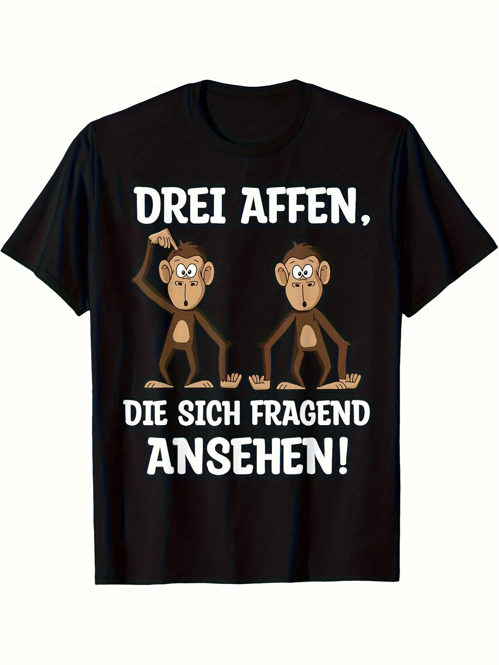 Humorous German Quote T-Shirt for Men - If Nobody Speaks Up. Featuring Monkeys - Comfortable And Breathable Daily Wear - Washable Regular Fit Black Tee - Great Gift for Celebrations And Birthdays - Available in Matching Styles for Both Men And Women