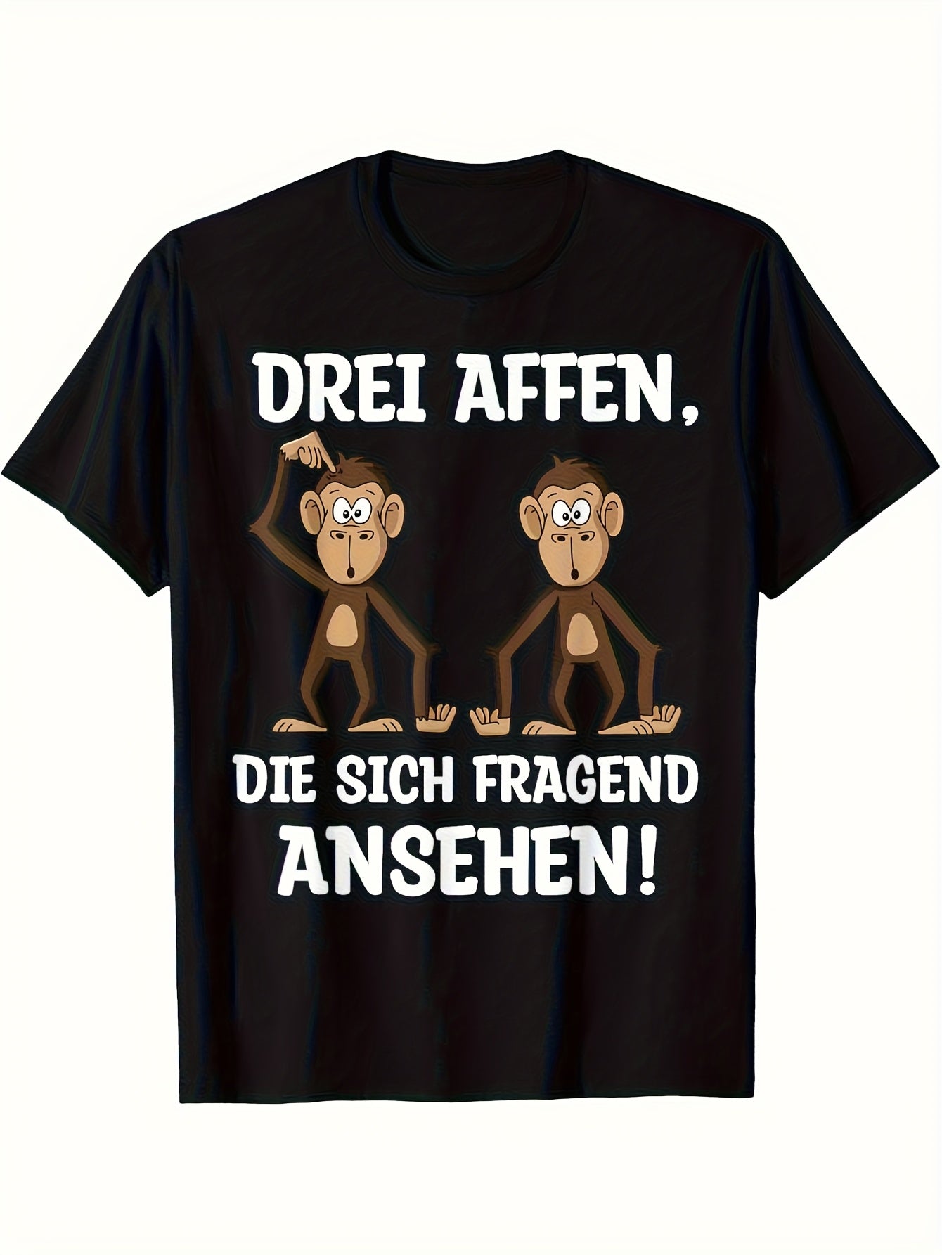 Humorous German Quote T-Shirt for Men - If Nobody Speaks Up. Featuring Monkeys - Comfortable And Breathable Daily Wear - Washable Regular Fit Black Tee - Great Gift for Celebrations And Birthdays - Available in Matching Styles for Both Men And Women