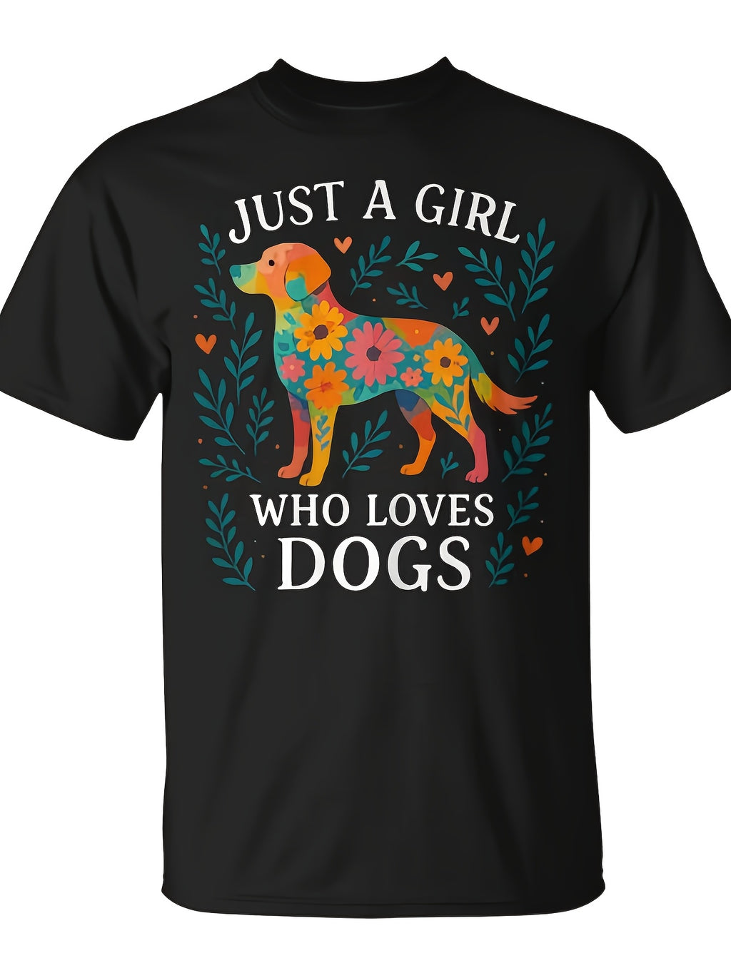 Cute Dog Just A Girl Who Loves Dogs T-Shirt - Monsterry Same Style for Men and Women 2026 Summer Short-sleeved Printed T-shirt 180G