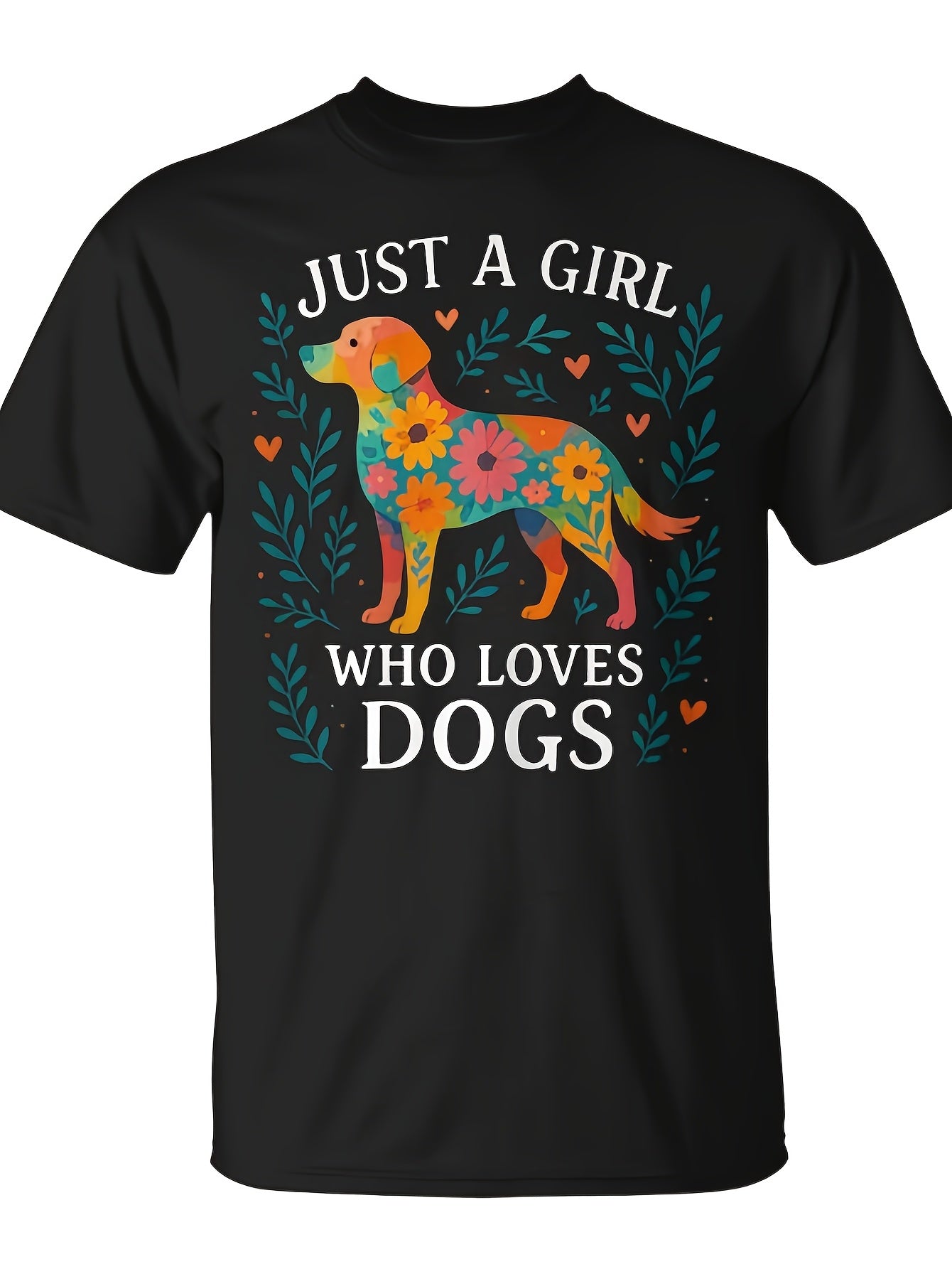 Cute Dog Just A Girl Who Loves Dogs T-Shirt - Monsterry Same Style for Men and Women 2026 Summer Short-sleeved Printed T-shirt 180G