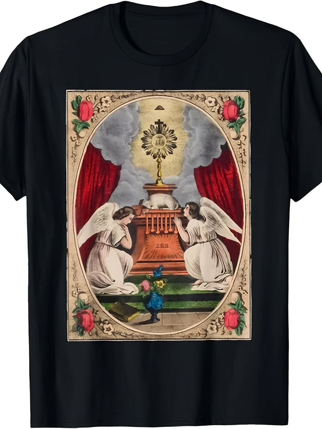 New Exclusive Holy Sacrament Eucharistic Adoration Catholic Altar Lamb T-Shirt, Available in Matching Styles for Both Men And Women, Featuring a Short-Sleeve Design for Summer 2026, Made from 180G Fabric