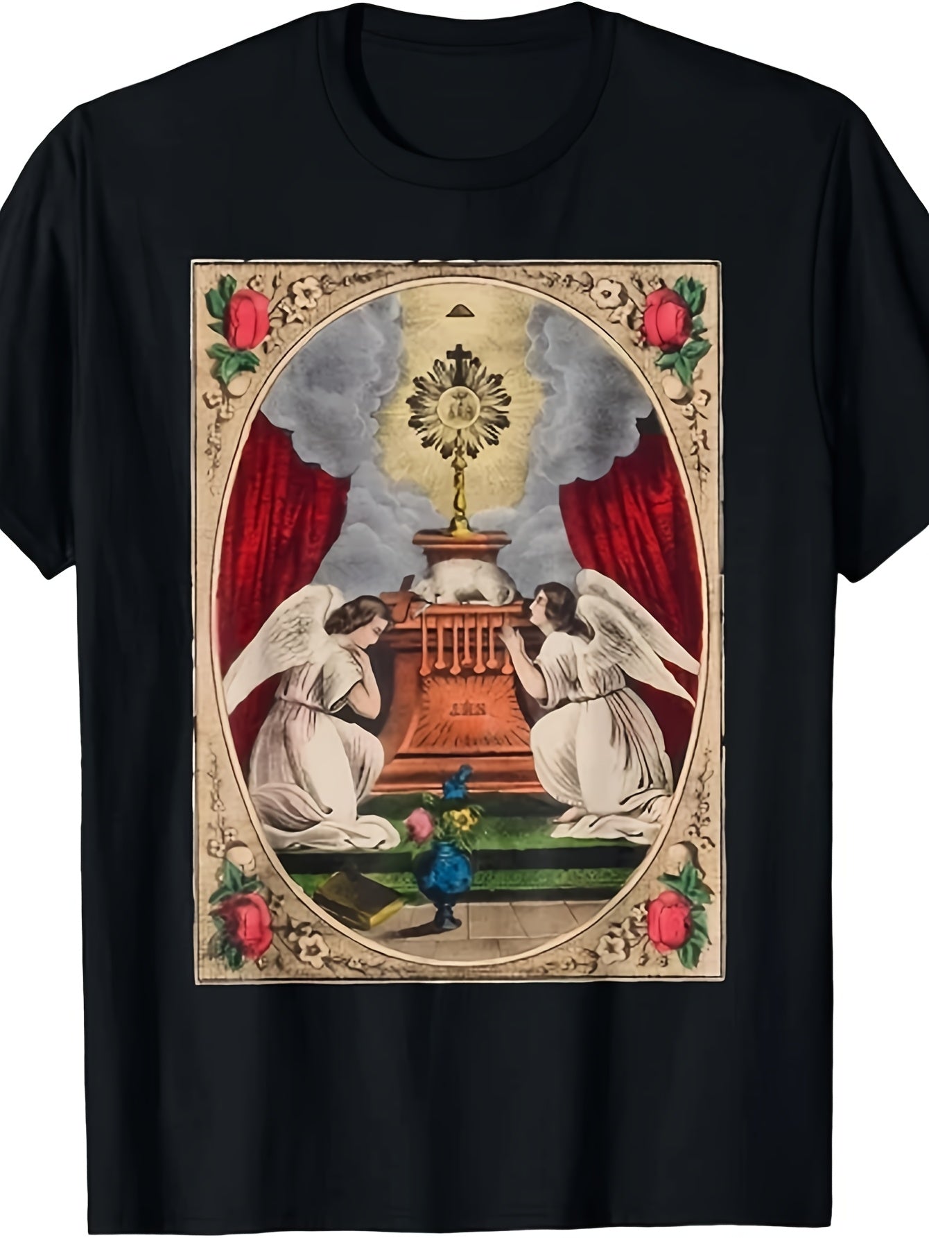 New Exclusive Holy Sacrament Eucharistic Adoration Catholic Altar Lamb T-Shirt, Available in Matching Styles for Both Men And Women, Featuring a Short-Sleeve Design for Summer 2026, Made from 180G Fabric